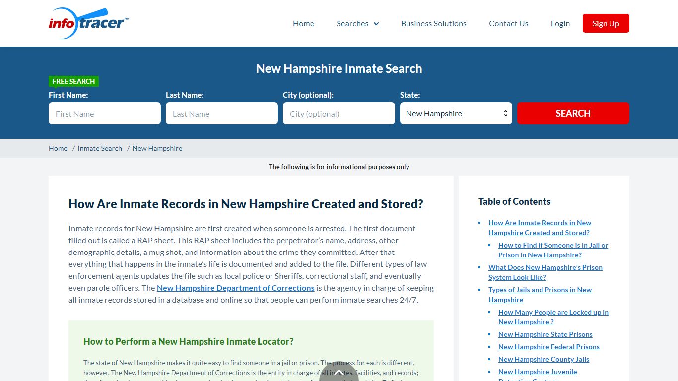 New Hampshire Inmate Search & Locator - NH Offenders ...